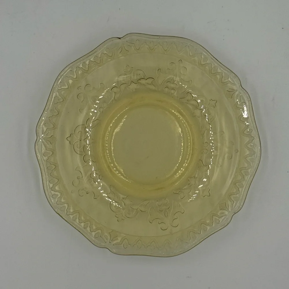 Vintage Federal Patrician Spoke Amber Depression Glass Cup and Saucer Set